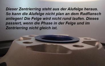 1 Stück Zentrierring - Außendurchmesser: 63,3 mm - Innendurchmesser: 56,1 mm - Farbe: Dunkelgrau